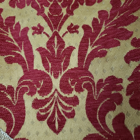 Linens N Things Curtain Panels Valances Ties 74W x 79L Wide Pocket Red Jacquard - Picture 14 of 16